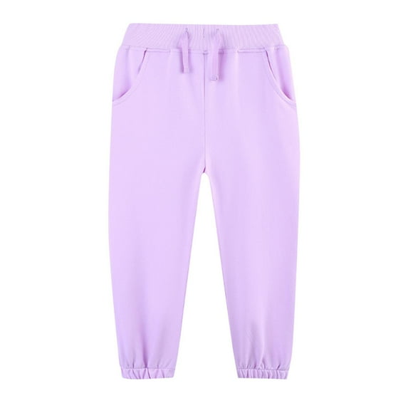Gfyviroh Toddler Kids Boys and Girls Pants Drawstring Elastic Waist Pants with Pockets Casual Children's Cotton Cuffed Pants,2-8 Y