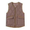 thumbnail image 1 of Gfyviroh Vests for Women Plus Size Casual Sleeveless Jackets Zip Open Front Patchwork Solid Vest Outerwear with Pockets, 1 of 8