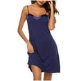 thumbnail image 1 of Gfyviroh Women's Cami Nightgowns Cotton Solid Color Sleeveless Sleepwear Nightshirts Summer Comfortable Spaghetti Strap Nightdress, 1 of 6