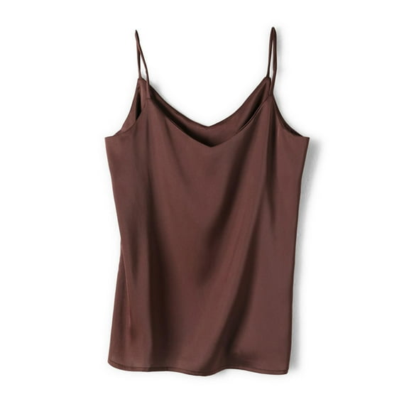 Gfyviroh Women's Cami Tops V Neck Sleeveless Spaghetti Strap Tops Comfortable Breathable Solid Color Undershirts
