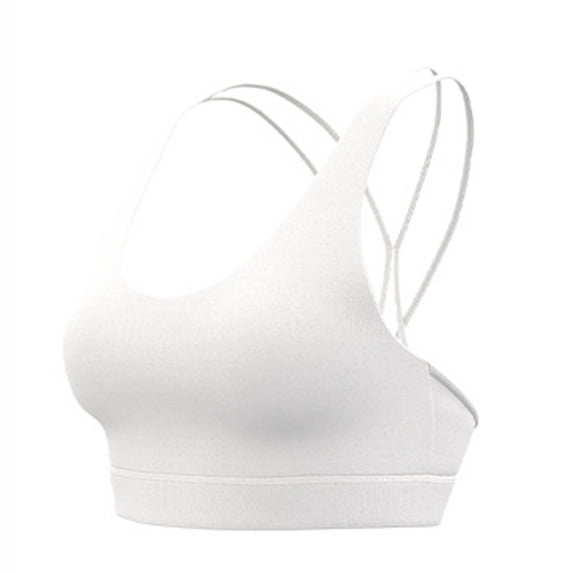 Gfyviroh Women's High Impact Sports Bra Cross Back Mesh Breathable No Underwire Bras Push Up Seamless Supportive Bra