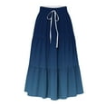 thumbnail image 1 of Gfyviroh Women's Long Skirts Gradient Color Drawstring A-Line Skirts High Elastic Waist Ruffled Hem Midi Skirts, 1 of 7