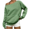thumbnail image 1 of Gfyviroh Women's One Shoulder Sweatshirt Casual Front Pocket Pullover Tops Off Shoulder Long Sleeve Loose Sweatshirts, 1 of 6