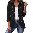 thumbnail image 1 of Gfyviroh Women's Ruffle Trim Fall Jacket Stylish Double Button Detail Open Front Boho Jackets Plus Size Casual Lightweight Outerwear, 1 of 8
