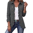 thumbnail image 1 of Gfyviroh Women's Ruffle Trim Fall Jacket Stylish Double Button Detail Open Front Boho Jackets Plus Size Casual Lightweight Outerwear, 1 of 8