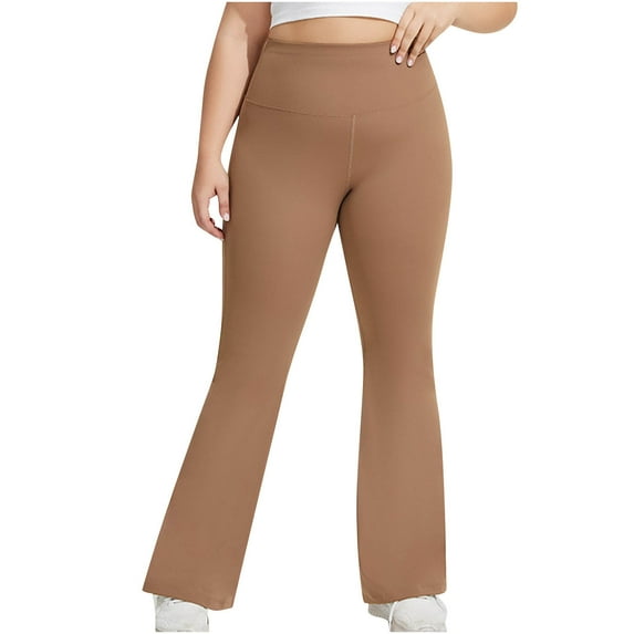 Gfyviroh Women's Running Yoga Pants High Waist Slim Flared Pants Plus Size Lightweight Breathable Workout Trousers