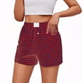 thumbnail image 1 of Gfyviroh Women's Shorts Plaid Button Casual Pockets Shorts Plus Size Summer Elastic Waist Short Pants, 1 of 7