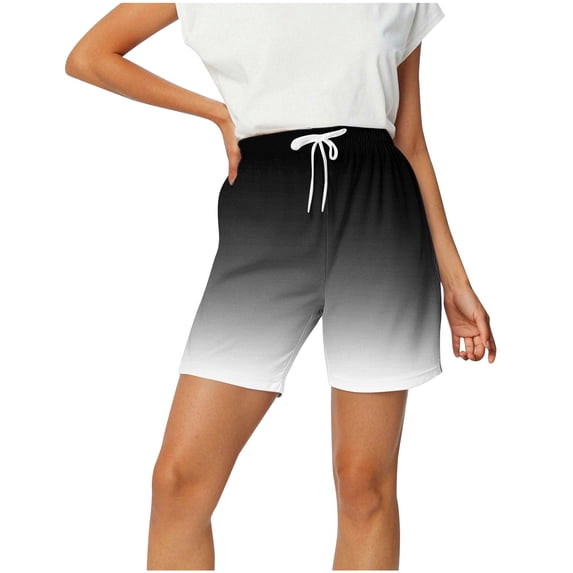 Gfyviroh Women's Shorts Summer High Rise Lounge Shorts Lightweight Elastic Waist Drawstring Casual Pants