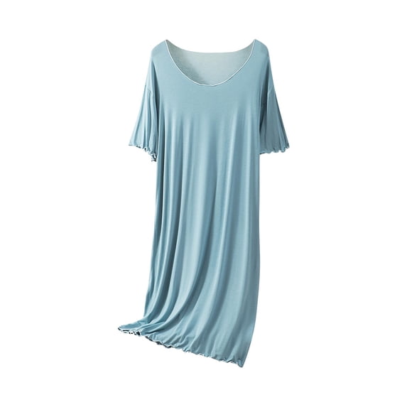 Gfyviroh Women's Soft Nightdress Plus Size Thin Summer Tshirt Nightgowns Short Sleeve Comfy Modal Nightshirts