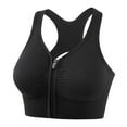 thumbnail image 1 of Gfyviroh Women's Sports Bras Plus Size Pleated Zip Front Closure Racerback Bras Full Coverage High Impact Plus Size Workout Bras, 1 of 2