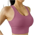 thumbnail image 1 of Gfyviroh Women's Sports Bras Solid Color Wireless Push Up Bras Plus Size Seamless Thin Comfortable Quick Dry Racerback Bras, 1 of 5