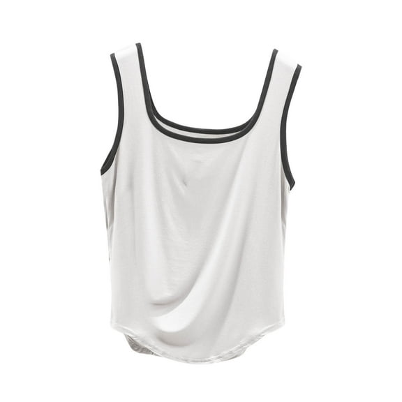 Gfyviroh Women's Tank Tops Square Neck Solid Color Thin Undershirts Sleeveless Soft Breathable Loungewear Tops