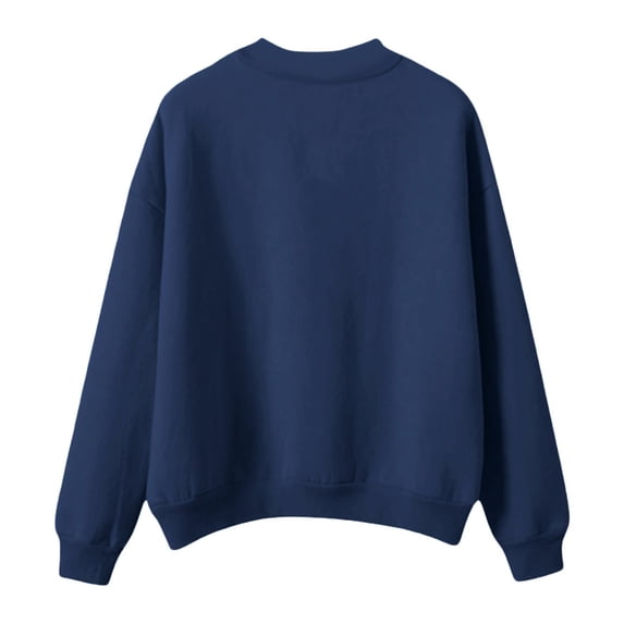 Gfyviroh Women's Tops Fashion Crewneck Pullover Tops with Pocket Long Sleevel Casua Solid Color Sweatshirt Tops