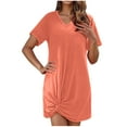 thumbnail image 1 of Gfyviroh Womens Beach Swimwear Short Sleeve V-Neck Cover Up Dress Swimsuits Side Knot Casual Modest Bathing Suits, 1 of 7