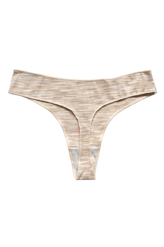 Womens Thong Underwear Seamless Low Rise No Show Briefs Textured Breathable Invisible Ladies Underwear Panties