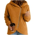 thumbnail image 1 of Gfyviroh Zip Up Jackets for Women Solid Color Lightweight Fleece Outerwear Plus Size Long Sleeve Casual Hooded Jackets, 1 of 6