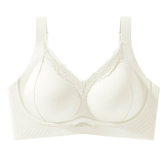 Gfyviron Women's Bras Full Coverage Patchwork Seamless Bralettes Soft Comfortable Wireless Push Up Underwear Daily Bras