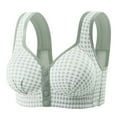 thumbnail image 1 of Gfyviron Womens Plus Size Bra Front Closure Plaid Full Coverage Bras Push Up Comfortable Breathable Wireless Bralette, 1 of 2