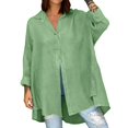 Gglogagt Oversized Cotton Linen Button Down Shirts for Women Long