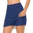 thumbnail image 1 of Gglogagt Women High Waisted Swim Skirts Bottoms Long Shorts Skorts Athletic Tummy Control Modest Swimsuits Skirt Dark Blue M, 1 of 6