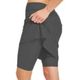 thumbnail image 1 of Gglogagt Women High Waisted Swim Skirts Bottoms Long Shorts Skorts Athletic Tummy Control Modest Swimsuits Skirt Dark Gray 2XL, 1 of 6