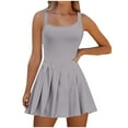 thumbnail image 1 of Gglogagt Womens Athletic Tennis Golf Dress Pleated and Pockets Sleeveless Dresses Workout Active Dress Light Gray L, 1 of 6