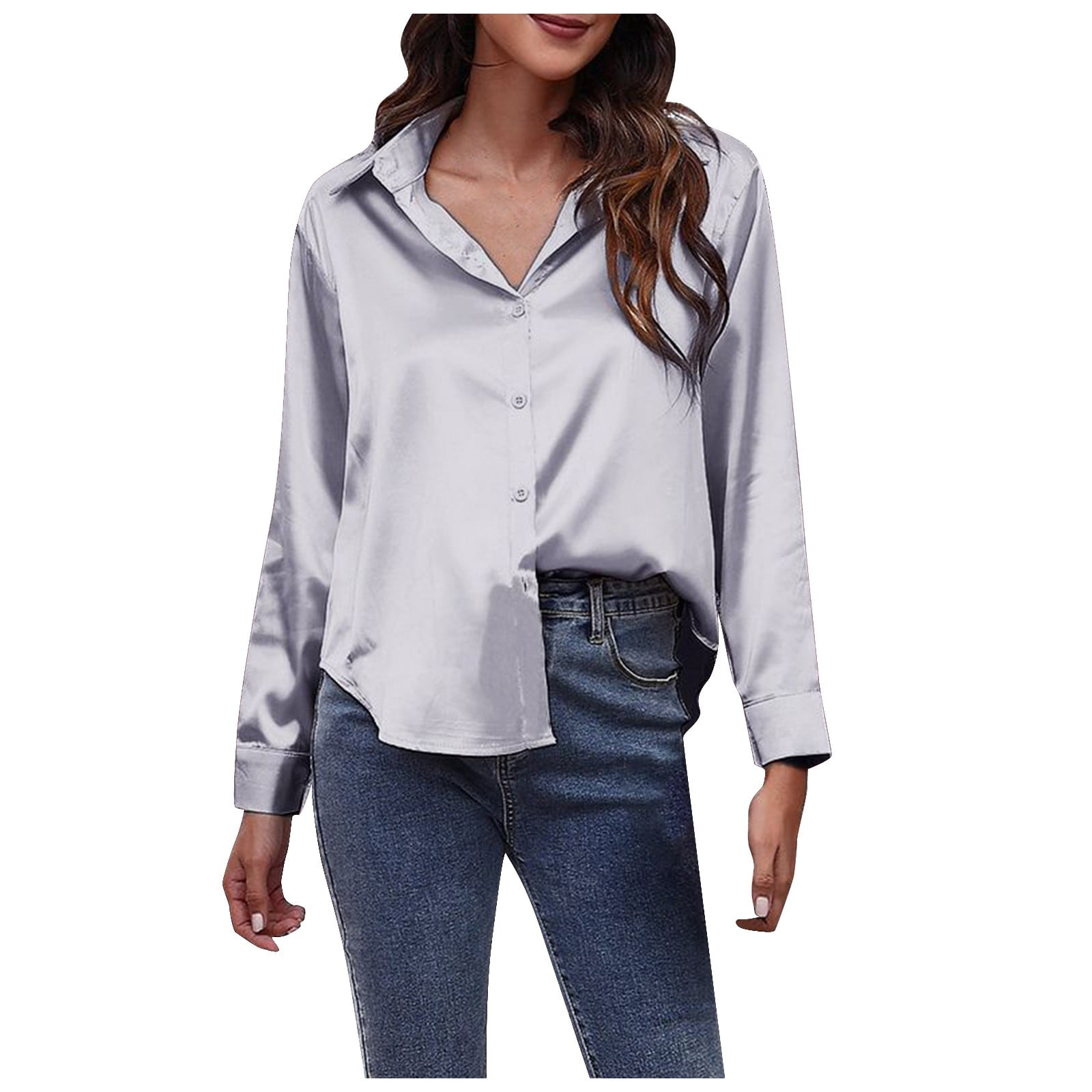 grey satin blouse uk