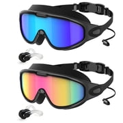 Mapskey Swimming Goggles for Adult Men Women ,No Leaking Leakproof Wide Angle Shatterproof Lenses with UV400 Protection Anti-Fog