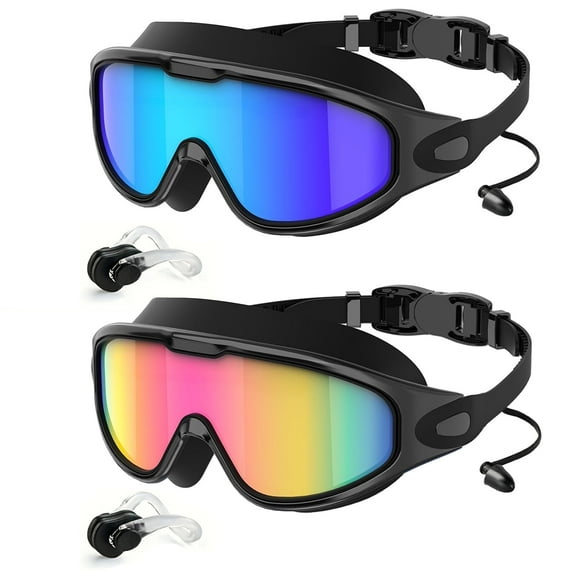 Mapskey Swimming Goggles for Adult Men Women ,No Leaking Leakproof Wide Angle Shatterproof Lenses with UV400 Protection Anti-Fog