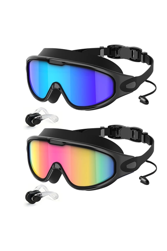 Swimming Goggles for Adult Men Women ,No Leaking Leakproof Wide Angle Shatterproof Lenses with UV400 Protection Anti-Fog
