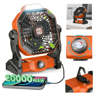 Mapskey Camping Fan with Led Lights,Portable Rechargeable USB Powered Battery ,Small Table Desk Fans