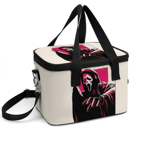 Gh_ostface Cooler Bag Insulated, Waterproof Leakproof Zipper Cooler Box Picnic Bag Insulatedfor Outdoor Travel Beach Picnic Camping