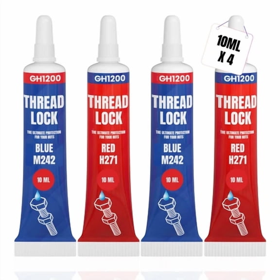 Gh1200-10Ml X 4 Pack Thread Lock Medium & Strong Strength For Nuts, Bolts,