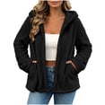 thumbnail image 1 of Ghalytn Women's Fleece Jacket Hooded Zip Up Fuzzy Coat with Pockets for Fall and Winter, 1 of 8