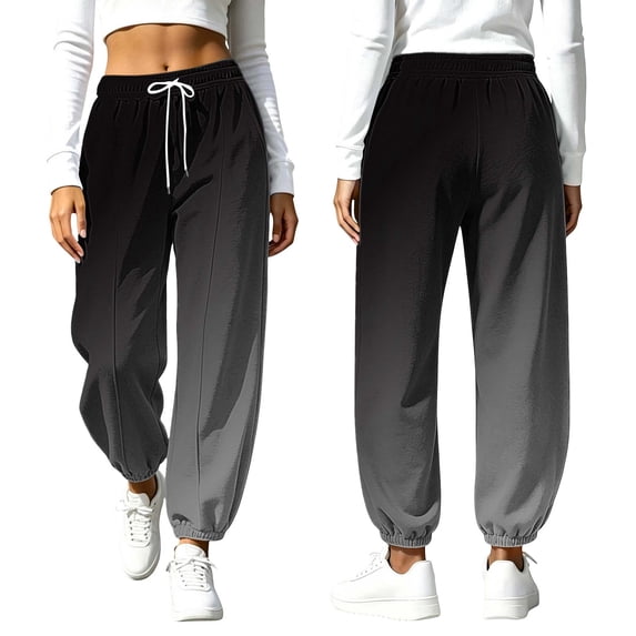 Ghalytn Women's Gradient Color Jogger Pants - High Waist Drawstring Sweatpants with Pockets Loose Fit Elastic Cuff Lounge Trousers