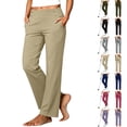 thumbnail image 1 of Ghalytn Women's High Waist Straight Leg Golf Pants - 4 Button Stretch Quick Dry Trousers with Pockets for Outdoor Work, 1 of 9
