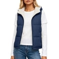 thumbnail image 1 of Ghalytn Women's Hooded Puffer Vest, Fleece Lined Sleeveless Zip-Up Jacket with Pockets, 1 of 6