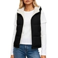 thumbnail image 1 of Ghalytn Women's Hooded Puffer Vest, Fleece Lined Sleeveless Zip-Up Jacket with Pockets, 1 of 6