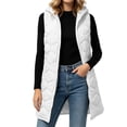 thumbnail image 1 of Ghalytn Women's Long Hooded Quilted Vest, Sleeveless Zip-Up Puffer Gilet with Pockets, 1 of 8