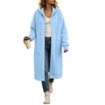 thumbnail image 1 of Ghalytn Women's Long Hooded Zip Up Jacket Fleece Lined Full Zip Long Sleeve Casual Coat with Pockets, 1 of 7