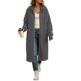 thumbnail image 1 of Ghalytn Women's Long Hooded Zip Up Jacket Fleece Lined Full Zip Long Sleeve Casual Coat with Pockets, 1 of 7