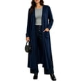 thumbnail image 1 of Ghalytn Women's Open Front Maxi Cardigan Long Sleeve Duster Coat with Pockets and Side Slits Casual Layering Outerwear, 1 of 6