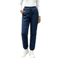 thumbnail image 1 of Ghalytn Women's Quilted Padded Winter Jogger Pants - Drawstring Warm Cuffed Ankle Trousers with Pockets, 1 of 6