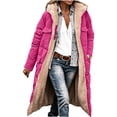 thumbnail image 1 of Ghalytn Women's Reversible Long Hooded Winter Coat, Fleece Lined Puffer Jacket with Pockets, 1 of 8