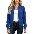 thumbnail image 1 of Ghalytn Women's Waffle Knit Zip Up Jacket with Side and Sleeve Pockets, Stand Collar Cropped Casual Coat, 1 of 5
