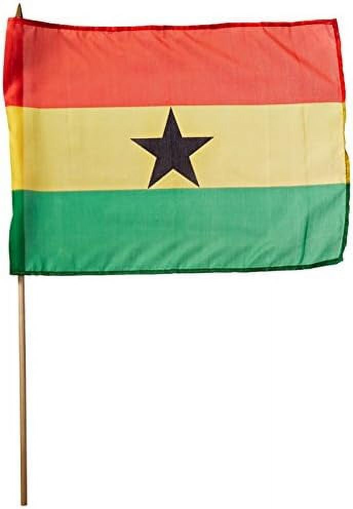 Ghana Flag 12 X 18 Inch,Red, Yellow, Green, Black,BYLGH1218