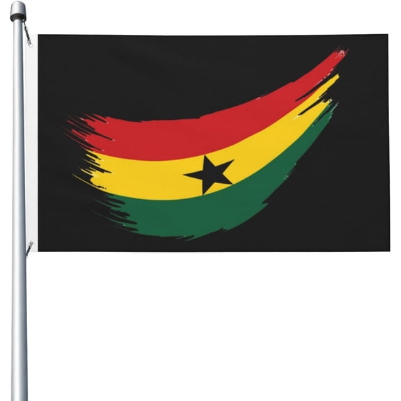 Ghana Flag 3x5 Outdoor Double Sided Flag Banner For Outside With 2 Brass Grommets Patio Lawn Decor Flags