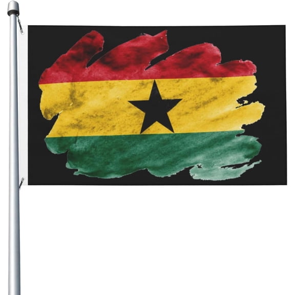 Ghana Flag 3x5 Outdoor Double Sided Flag Banner For Outside With 2 Brass Grommets Patio Lawn Decor Flags