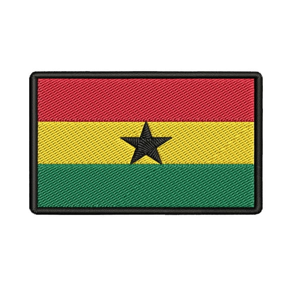 Ghana Flag Embroidered Iron-on Patch