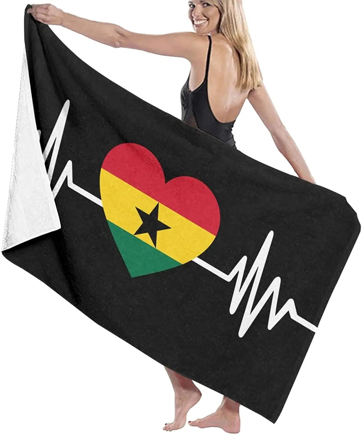 Ghana Flag Extra Large Premium Bath Sheet Highly Absorbent Pool Towel